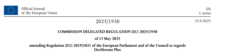 重大更新！欧盟POPs法规新增德克隆管控，限制物质增到32项